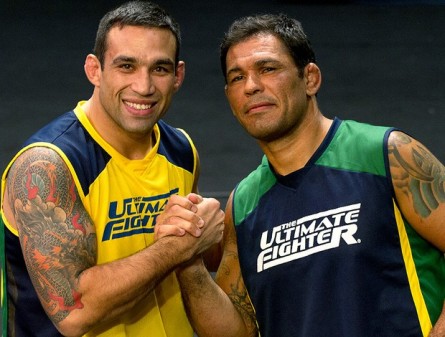 Minotauro (dir.) diz que Werdum (esq.) tem chances no solo contra Velasquez. Foto: UFC/Divulgação