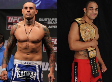 Duelo entre R. Feijão (dir.) e Thiago Silva (esq.) foi um dos três anunciados para o UFC 162. Foto: Produção MMA Press (Divulgação UFC/Strikeforce)