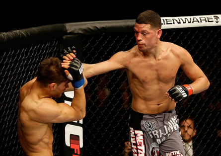 Nate Diaz durante a luta contra Josh Thomson no UFC on FOX 7. Foto: Josh Hedges/UFC