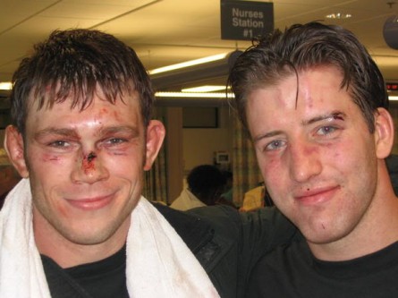 F. Griffin (esq.) e S. Bonnar (dir.) rivais na primeira edição do TUF. Foto: UFC/Divulgação