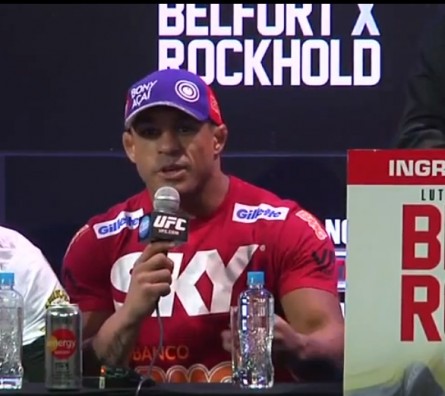 V. Belfort (photo) got angry with journalists at the press conference in Jaraguá, but passed the anti-doping test. Photo: YouTube/Reproduction