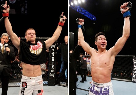 Pesos meio-médios P. Krauss (esq.) e H.G.Lim (dir) se enfrentam em agosto. Foto: Produção MMA Press (Divulgação/UFC)