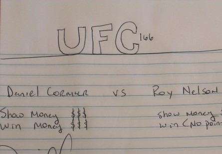 "Contrato" do UFC 166 publicado por D.Cormier. Foto: Reprodução/Instagram