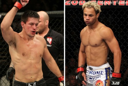 Luta entre D. Maia (esq.) e J. Koscheck (dir.) no Rio de Janeiro foi cancelada. Foto: Produção MMA Press (Divulgação/UFC)