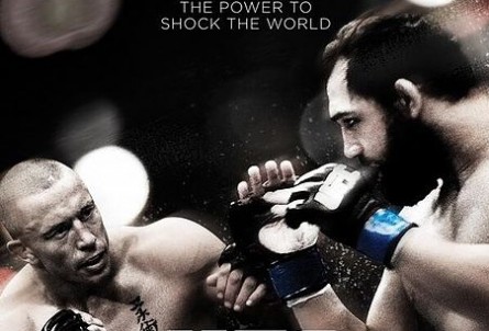 St. Pierre (esq.) e J.Hendricks (dir.) no pôster do UFC 167. Foto: Divulgação