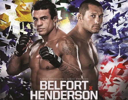 V.Belfort (esq.) e D.Henderson (dir.) fazem a luta principal do UFC Fight Night 32. Foto: UFC/Divulgação
