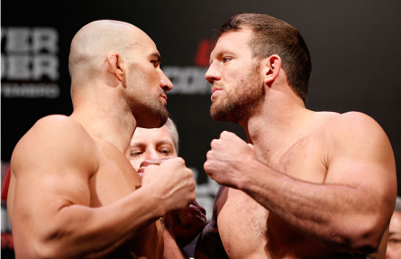 G.Teixeira (esq.) e R. Bader (dir.) fazem a luta principal do UFC Fight Night 28. Foto: Josh Hedges/UFC