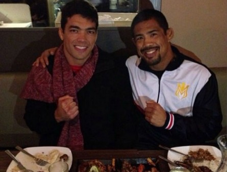 Lyoto e Munoz jantam após luta principal no UFC Fight Night 30. Foto: Reprodução / Instagram
