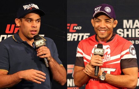 R. Barão (esq.) e J. Aldo (dir.) serão destaques no UFC 169. Foto: Inovafoto