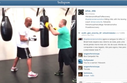 Treino de boxe de Anderson foi divulgado nas redes sociais. Foto: Instagram/Reprodução