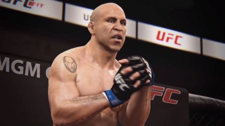 Wand aparece aquecendo seus punhos no trailer do jogo oficial do UFC. Foto: Reprodução