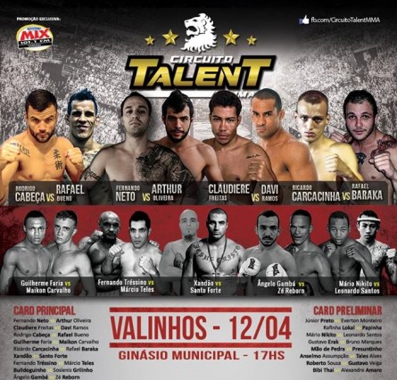 Cartaz do Circuito Talent de MMA 8. Foto: Divulgação