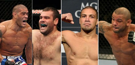 Pezão, Napão, Thales e Pitbull não tiveram sucesso na primeira tentativa de conquistar o cinturão. Foto: Produção SUPER LUTAS (UFC/Divulgação)