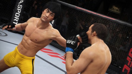 Bruce Lee (esq.) estará no jogo do UFC. Foto: Divulgação/EA Sports