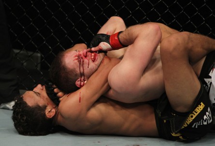 Finalização sobre Lentz foi transformada em no-contest. Foto: Divulgação/UFC