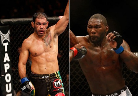 Minotouro (esq.) e Johnson (dir.) deverão lutar em julho. Foto: Produção Super Lutas (Divulgação/UFC)