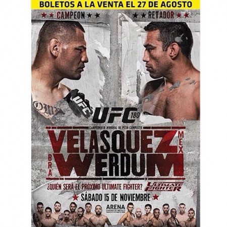 Pôster do UFC 180 apresenta Velasquez como mexicano. Foto: Reprodução/Facebook