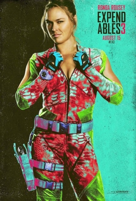 Ronda em cartaz de "Os Mercenários 3" para a Comic Con 2014. Foto: Reprodução/Tumblr