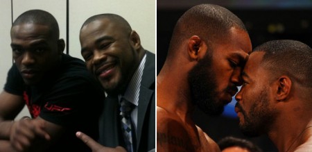 Jones e Evans: de amigos a rivais no UFC. Foto: Produção MMA Press