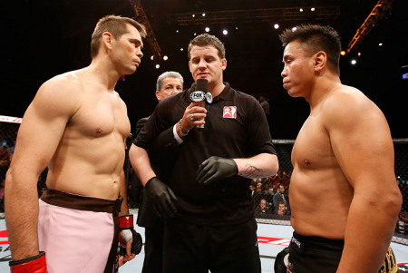 C. Le (dir.) e R. Franklin (esq.) se enfrentaram em 2012. Foto: Josh Hedges/UFC