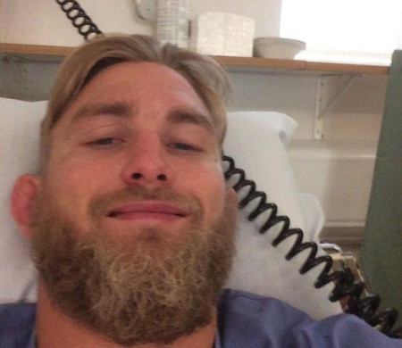 Gustafsson (foto) postou foto logo após acordar de cirurgia. Foto: Reprodução/Instagram