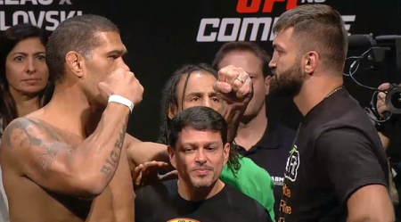Pezão and Arlovski face each other after weigh-in. Photo: Reproduction/YouTube