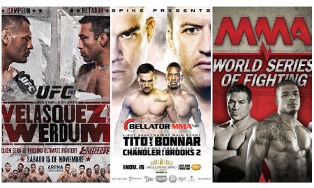 Trio UFC, Bellator e WSOF promoverá eventos simultâneos em novembro. Foto: Produção SUPER LUTAS (Divulgação)