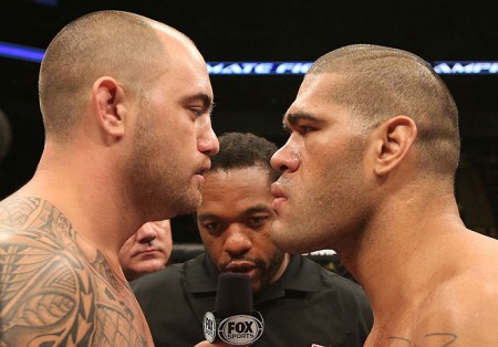 Browne (esq.) e Pezão (dir.) se enfrentaram em 2012. Foto: Josh Hedges/UFC