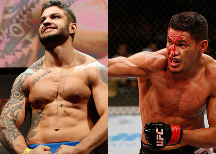 R. Monstro (esq.) e I. Marajó (dir.) se enfrentarão no UFC 183. Foto: Produção MMA Press (Divulgação/UFC)