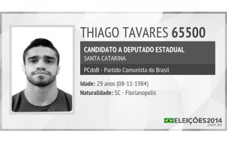 Thiago Tavares tem quase 8 mil votos, mas não é eleito deputado em SC