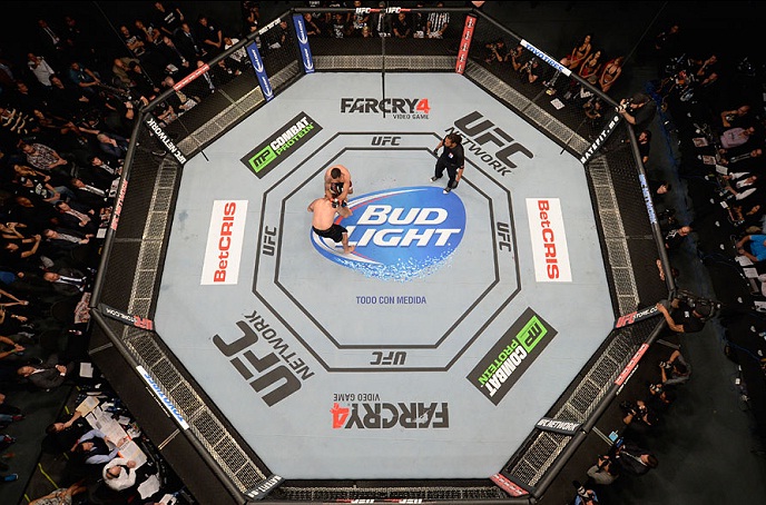 Octógono montado no México rendeu uma das maiores audiências da história do UFC. Foto: Josh Hedges/UFC
