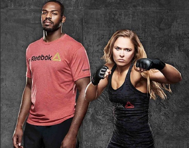 J. Jones (esq.) e R. Rousey (dir.) são os novos garotos-propaganda da Reebok no MMA. Foto: Reprodução/Instagram