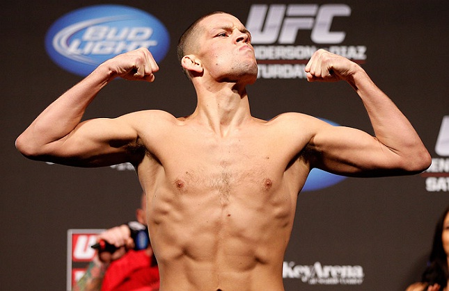 N. Diaz (foto) faz a luta co-principal do UFC on FOX 13. Foto: Josh Hedges/UFC