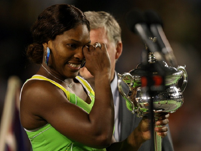 Serena Williams chora ao conquistar o Australian Open de 2007. Foto: Divulgação