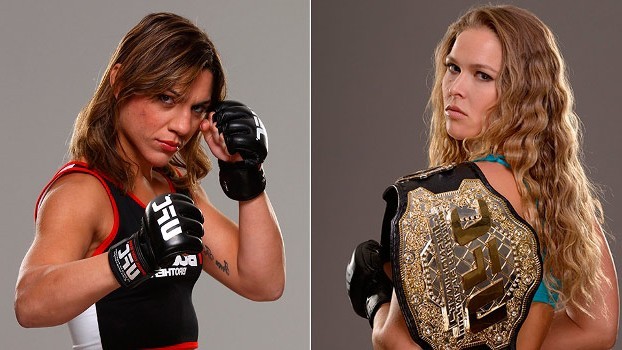 Rousey (esq.) e Correia (dir.) podem se enfrentar no Rio de Janeiro. Foto: Produção Super Lutas (Divulgação/UFC)