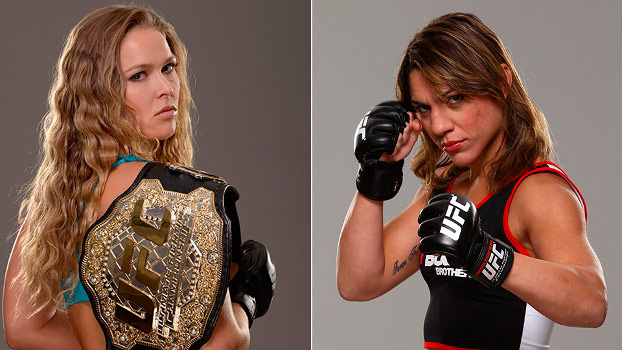 Rousey (esq.) e Correia (dir.) podem se enfrentar no Rio de Janeiro. Foto: Produção Super Lutas (Divulgação/UFC)