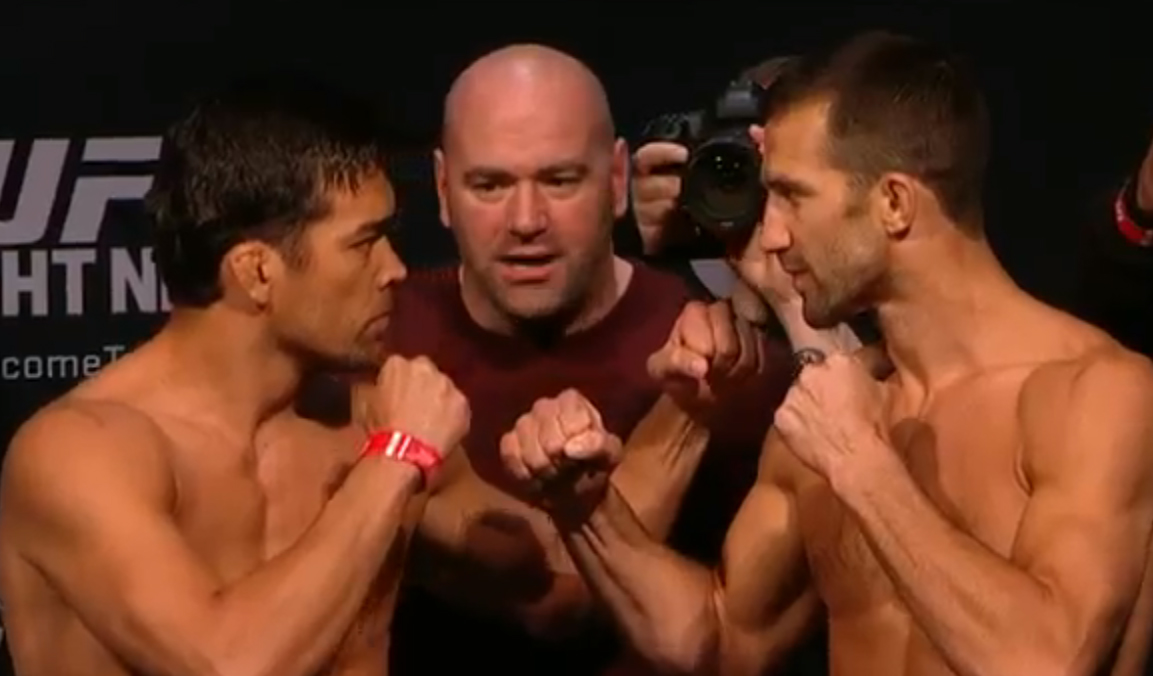 Lyoto (esq.) e Rockhold (dir.) fazem luta principal no UFC on FOX 15. Foto: Reprodução