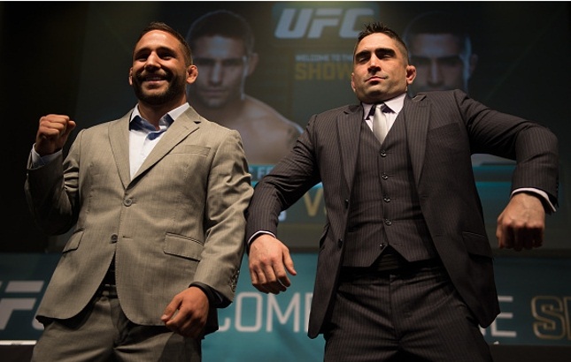 C. Mendes (esq.) e R. Lamas (dir.) fazem a luta principal do UFC Fairfax. Foto: Brandon Magnus/UFC