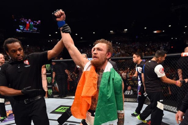 McGregor (foto) tentará unificar cinturões dos penas em dezembro contra Aldo. Foto: Josh Hedges/UFC