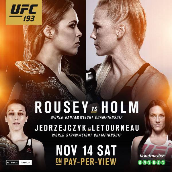UFC 193 será encabeçado por duas lutas femininas. Foto: Divulgação