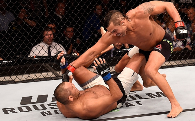 Luta entre Vitor e Hendo não repetiu bom desempenho de audiência do Brasil nos EUA. Foto: Buda Mendes/UFC