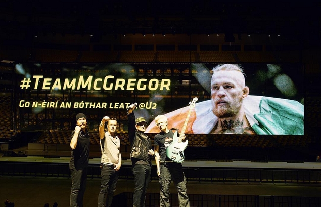 O U2 já mostrou apoio a McGregor em oportunidades anteriores. Foto: Divulgação