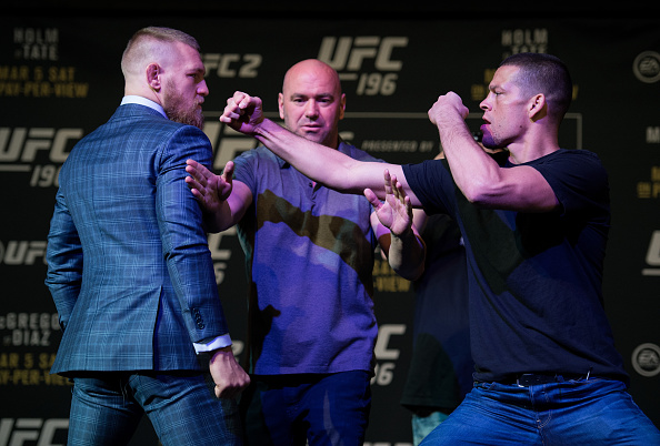 McGregor e Diaz fazem a luta mais importante do UFC 196. Foto: Brandon Magnus/Zuffa LLC