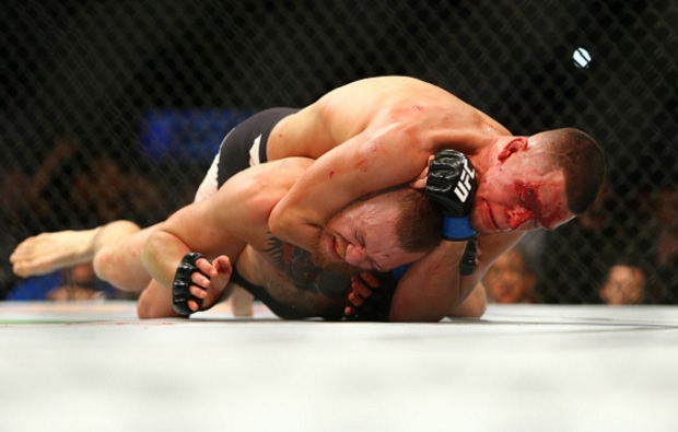 Diaz venceu McGregor na primeira luta entre eles. Foto: Jeff Bottari/UFC
