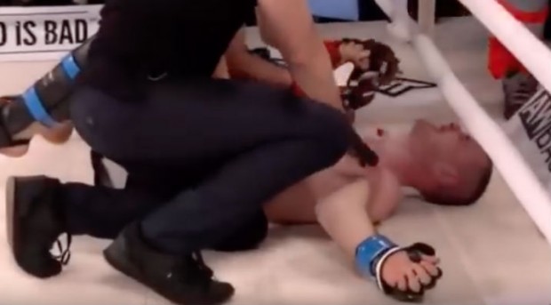 Lutador sofreu fratura feia em luta na Polônia. Foto: Reprodução
