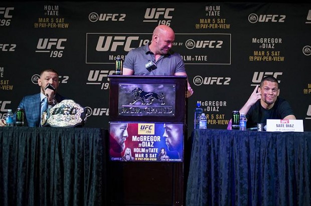 McGregor e Diaz se enfrentam no UFC 202. Foto: Divulgação/UFC