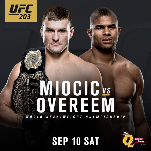 S. Miocic (esq) e A. Overeem (dir) fazem a luta principal do UFC 203. (Foto: UFC / Divulgação)