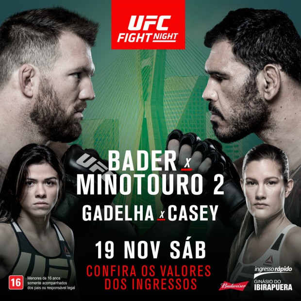 Evento será dia 19 de novembro, no Ginásio do Ibirapuera. (Foto: Divulgação UFC)