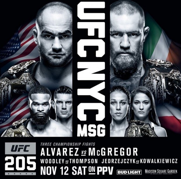 Pôster oficial do UFC 205, evento que acontecerá dia 12 de novembro, em Nova York. (Foto: UFC / Divulgação) 
