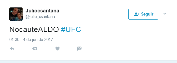 Internautas não perdoam derrota de Aldo no UFC 212. Foto: Reprodução/Twitter